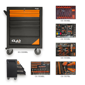 Servante 7 tiroirs + 274 outils CLAS - EG 1310BL