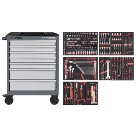 Servante BT700 PRO 7 tiroirs + Composition 278 outils KRAFTWERK - 102.117.110