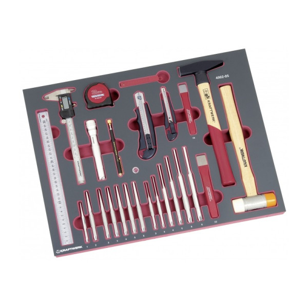 Module 40 pièces d'outils Frappe plus Mesure et Coupe COMPLETO EVA KRAFTWERK 4902-05