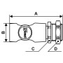 Raccord fileté femelle pour traversée de cloison-ESI 072103-Prevost