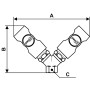 Distributeur fixe à 2 directions fileté femelle cylindrique-ESI 078102-Prevost