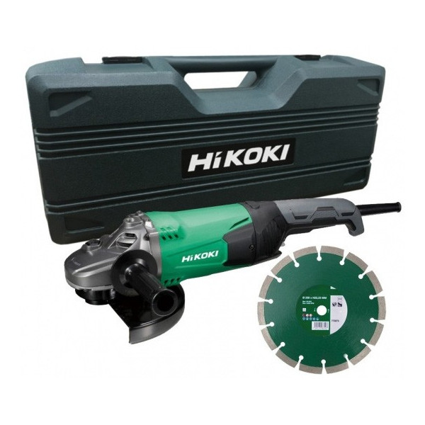 Meuleuse 230mm 2200W + disque diamant universel en coffret HIKOKI