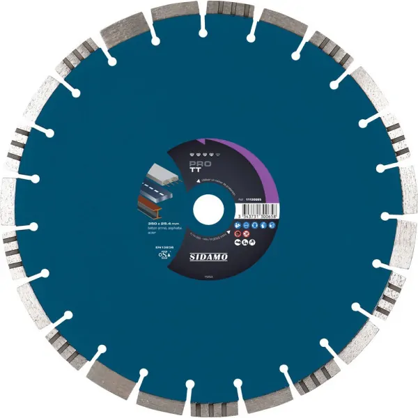 Disque Diamant à segment PRO TT 450 mm Tronçonnage béton/Asphalte/Acier SIDAMO