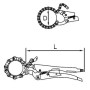 Pince-étau 250 mm à chaîne Mono serrage Série PCH250 Dolex