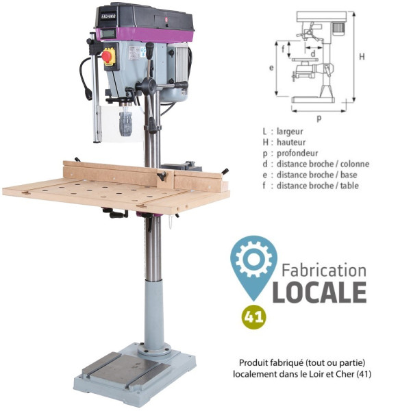 Perceuse sur colonne à variateur PC 23 V SIDAMO