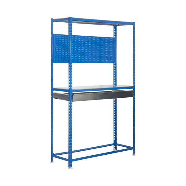 Etagère 3 niveaux + tiroir gris foncé 600kg - L 1000 x H 2000 x P 400 mm - Kit SIMONRACING BOX PLUS 3/400 SIMON RACK
