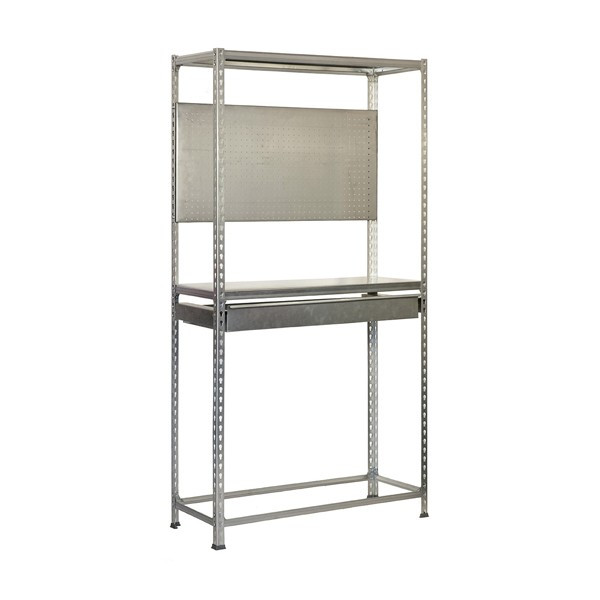 Etagère 3 niveaux + tiroir gris foncé 600kg - L 1000 x H 2000 x P 400 mm - Kit SIMONRACING BOX PLUS 3/400 SIMON RACK