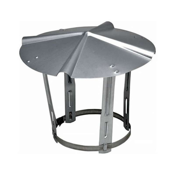 Chapeau simple paroi inox P.R.H pour gaz intérieur ou extérieur Ø125 à 250mm - SOVELOR