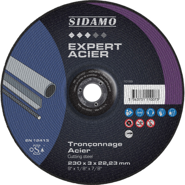 LOT DE 25 DISQUES EXPERT ACIER 230MM - SIDAMO