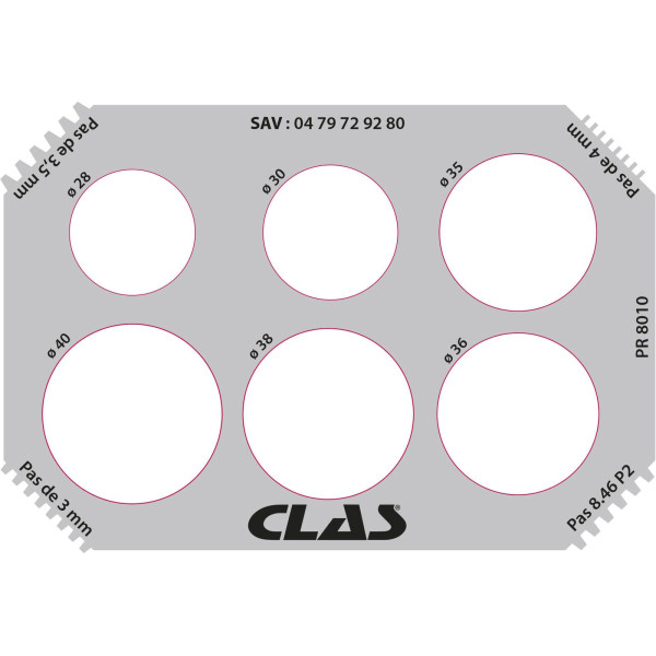 Plaque de controle diametre et filetage pour arbre equilibreuses