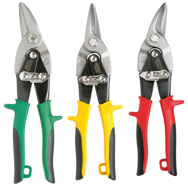 3 Cisailles à tôles chrome vanadium forgé - KS TOOLS 118.0050 