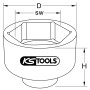 Douille 12 pans pour écrou d'essieu DAF, 1 120 mm KS TOOLS 460.4190 