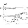 Pince électronique à bec long droite KS TOOLS 500.7032 