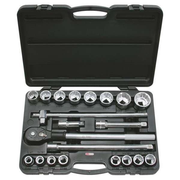 Coffret de douilles 12 pans en pouces 3/4" 21 pièces KS TOOLS 911.0751 