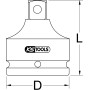 Augmentateur / réducteur à chocs 1/2" 3/8" KS TOOLS 515.1143 