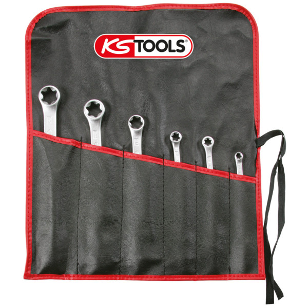 Jeu de 6 clés polygonales droites TORX- en trousse KS TOOLS 911.0370 