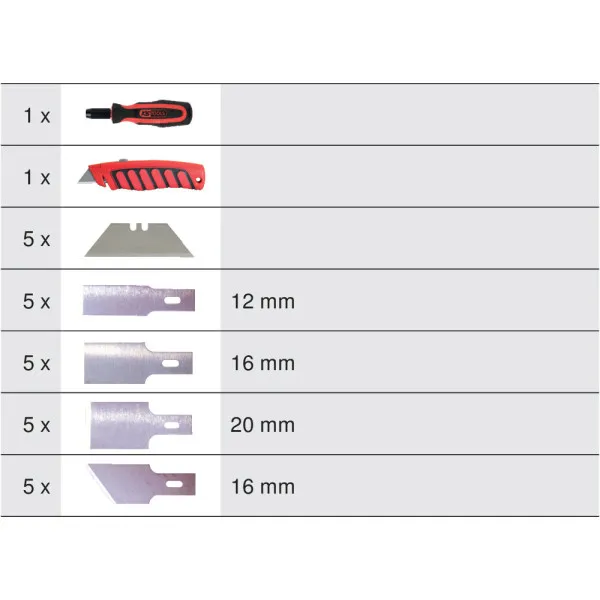 Coffret de Couteaux et Cutter KS TOOLS 907.2200 