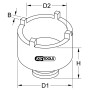 Douille à 4 ergots pour direction Ø 52 mm pour DAF KS TOOLS 460.0610 