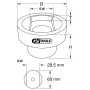 Douille pour boulons de ressorts à lames pour Volvo, 28,5x60 mm KS TOOLS 450.0243 