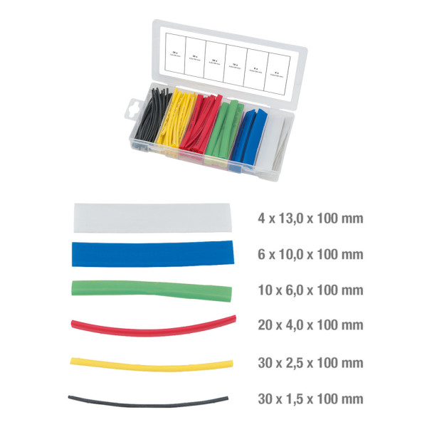 Assortiment de gaines thermo-rétractables 100 pièces KS TOOLS 970.0540 