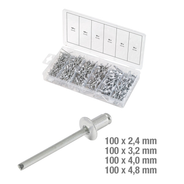 Assortiment de rivets acier 400 pièces KS TOOLS 970.0150 