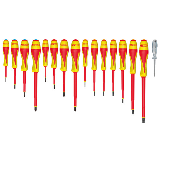 Jeu de 17 tournevis bi-matière isolés 1000V KS TOOLS 922.6219 