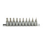 Jeu de 10 douilles tournevis 3/8" ULTIMATE TORX percé KS TOOLS 922.3951 