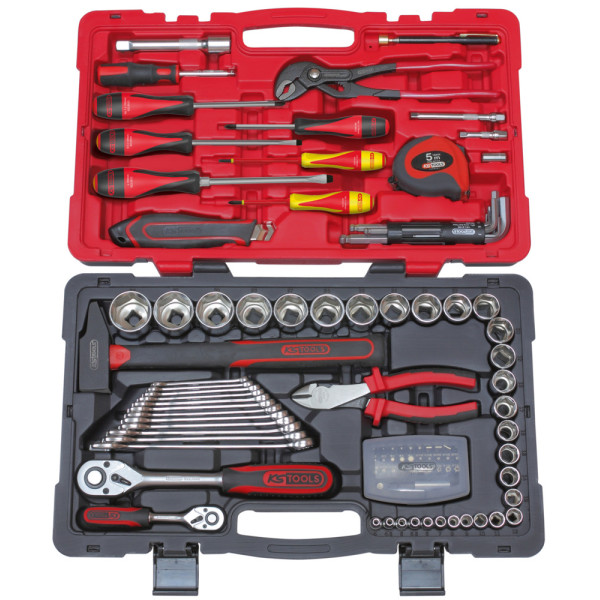 Coffret de douilles et accessoires 1/4" et 1/2" KS TOOLS 922.0701 