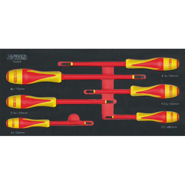 Module de tournevis isolés 1000V ULTIMATE Fente - POZIDRIV, 6 pièces KS TOOLS 713.6016 