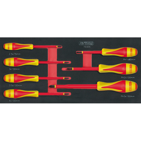 Module de tournevis isolés 1000V ULTIMATE Fente - PHILLIPS, 7 pièces KS TOOLS 713.6015 