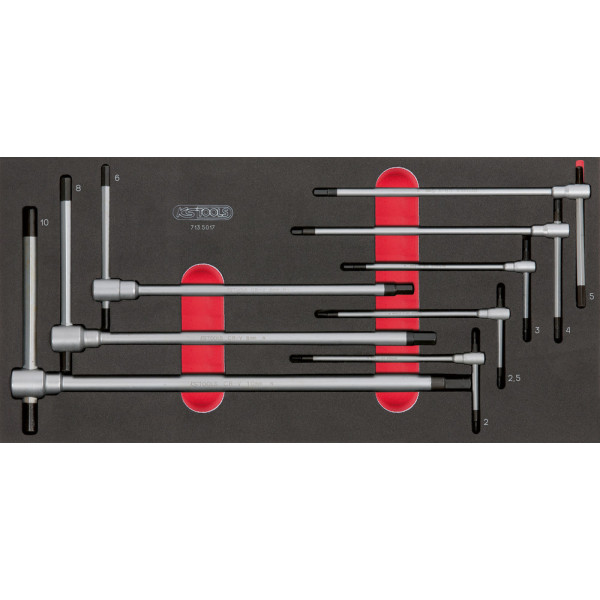 Module de clés mâles 6 pans à poignée en T, 8 pièces KS TOOLS 713.5017 