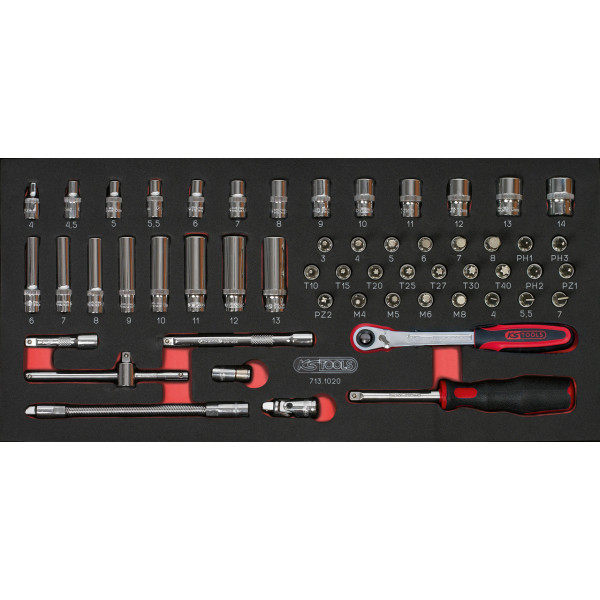 Module 54 pièces douilles et accessoires ULTIMATE 1/4’’ KS TOOLS 713.1020 