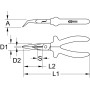 Pince Isolée 1000V Bec Demi-Rond Coudé 45° 205 mm KS Tools - 112.1719 