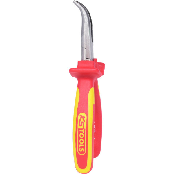 KS TOOLS 500.7022 Pince électronique à bec demi-rond coudé à 45°, 130 mm, Noir/Rouge