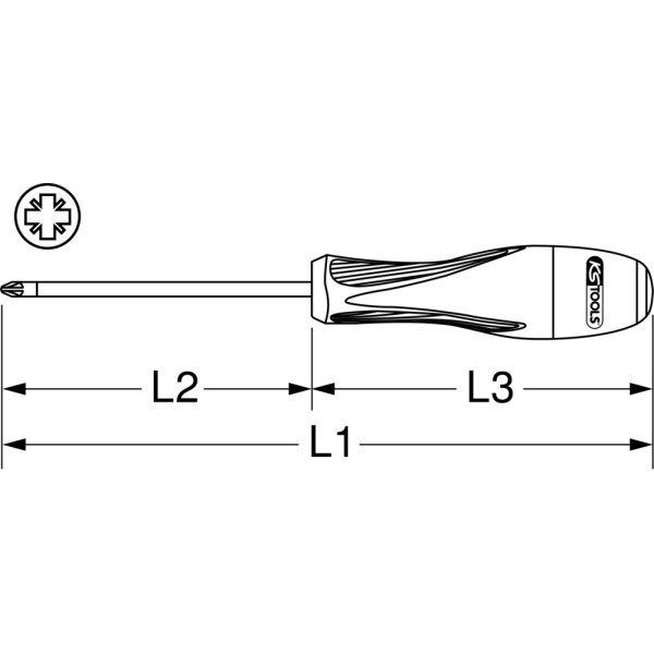 Tournevis ULTIMATE Isolé 1000V Cruciforme Type Pozidriv KS TOOLS 