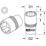 Douilles 3/8" ULTIMATE 6 pans - 6mm à 24mm - KS TOOLS 