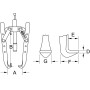 Extracteurs universels hydrauliques à deux griffes, 50-300 mm à 50-500 mm KS TOOLS 
