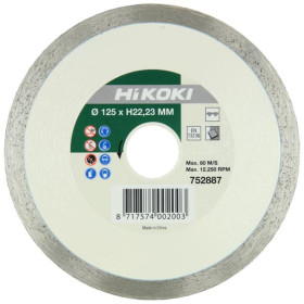 Disque diamant 125 x 22,2 x 5mm type carrelage Hikoki - 752887