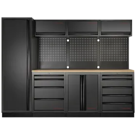 Mobilier d'atelier 4 éléments, 1-porte, MOBILIO Hêtre BLK - 3964B-BLK