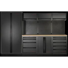 Mobilier d'atelier 4 éléments, 2 portes MOBILIO Hêtre BLK - 3964G-BLK