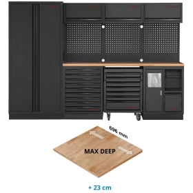 Mobilier d'Atelier 4 Éléments avec Servante Max Deep MOBILIO EX BLK Kraftwerk - 3964D-BLK-EX